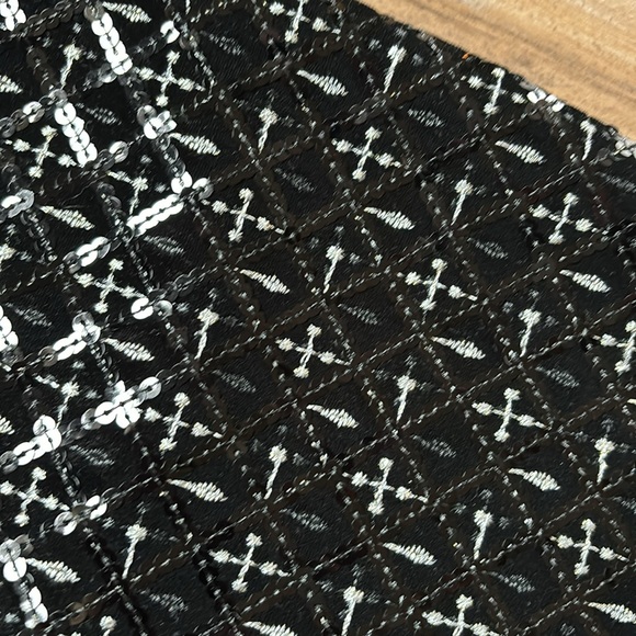 Nadine Merabi Black Meghan Velvet Sequin Flared Pants - Picture 6 of 9